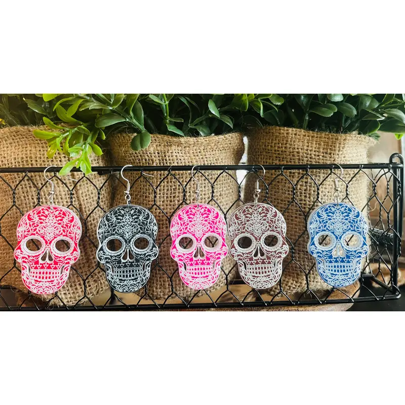 Skeleton Face Earrings