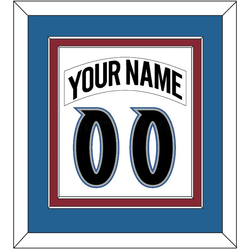 Colorado Nameplate & Number (Back) Combined - Home White (1995-1996) - Double Mat 3