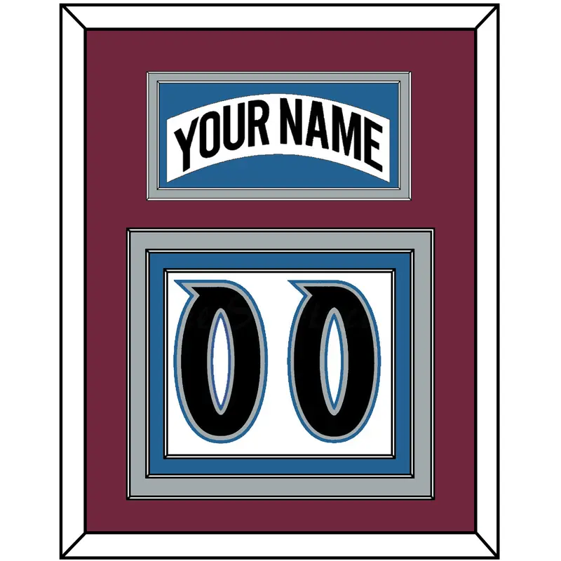 Colorado Nameplate & Number (Back) - Home White (1999-2001) - Triple Mat 3
