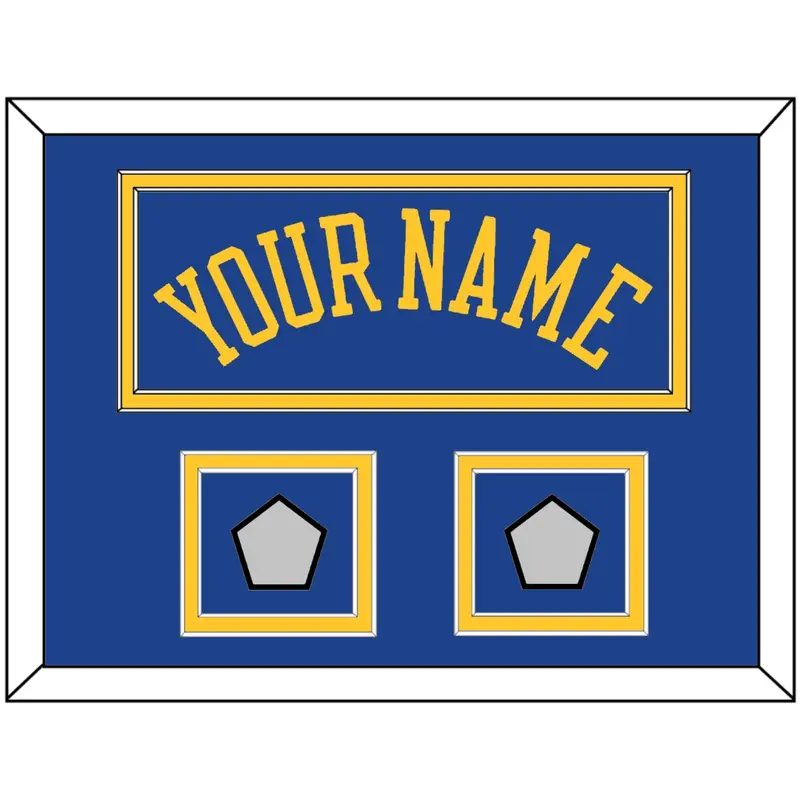 Golden State Name & 2 Champions Patches - Road Blue (2010-2019) - Double Mat 3
