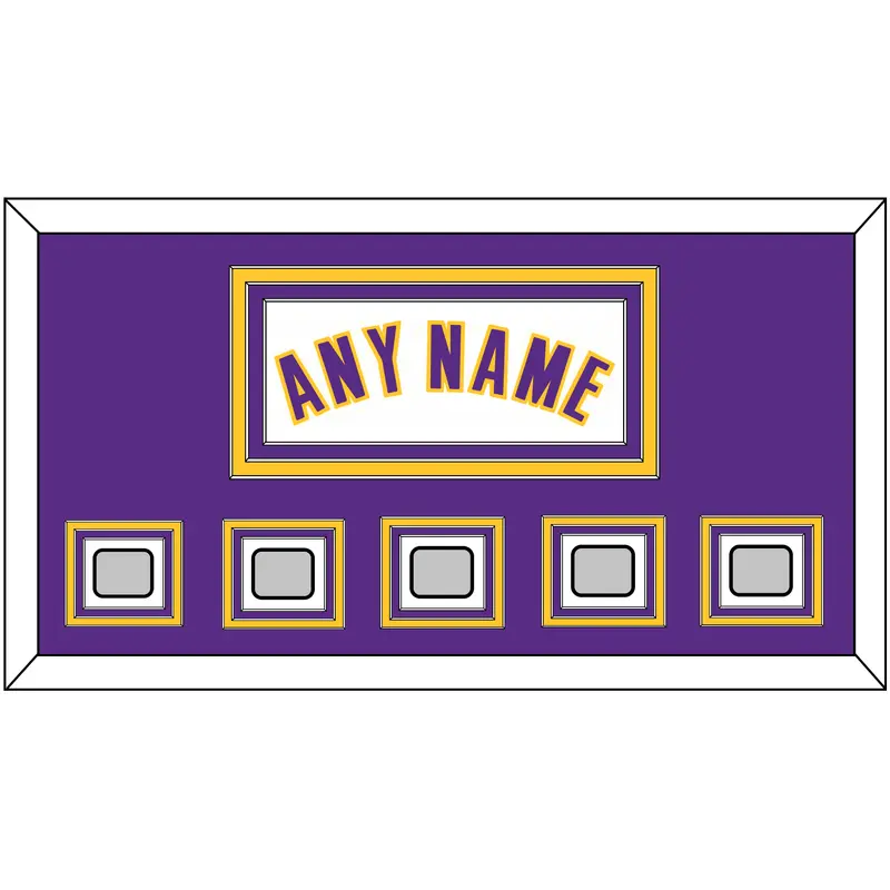 Los Angeles Name & 5 Finals Patches - Alternate White (2002-2018) - Triple Mat 2