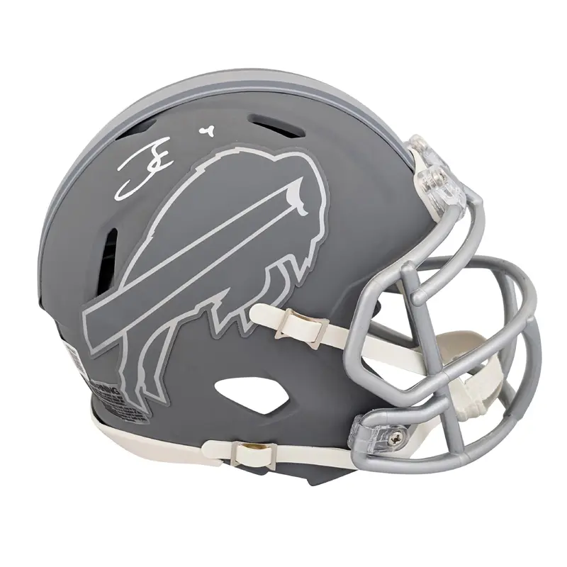 Bills James Cook Authentic Signed Slate Speed Mini Helmet BAS Witnessed