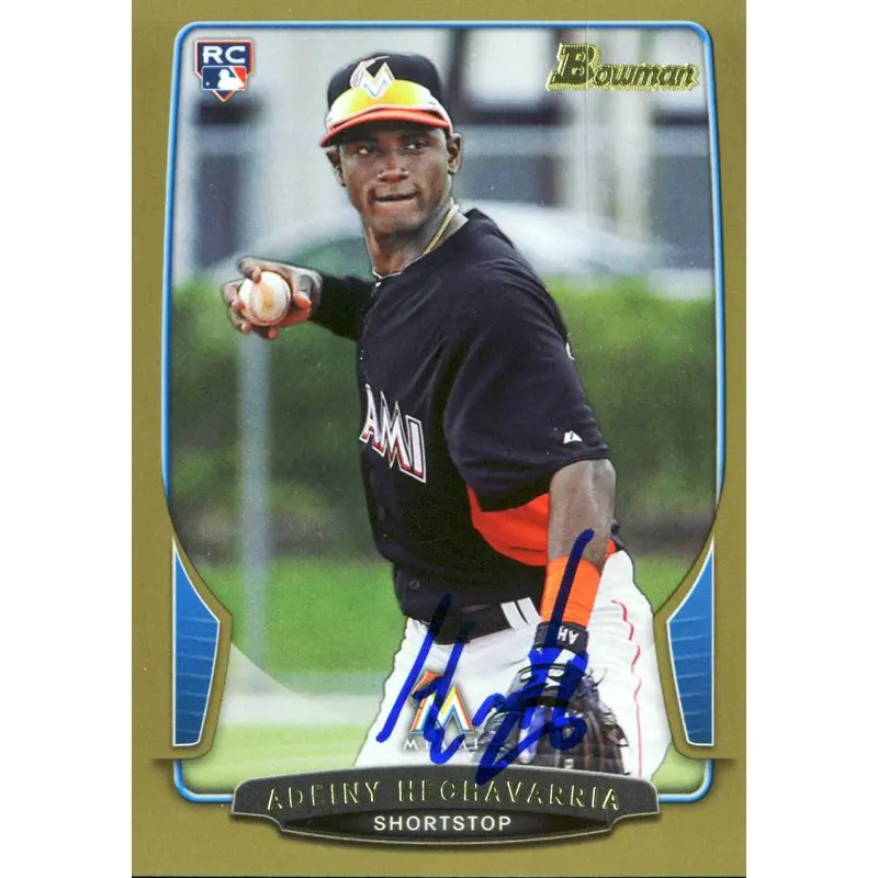 Marlins Adeiny Hechavarria Authentic Signed Card 2013 Bowman RC #131 w/ COA