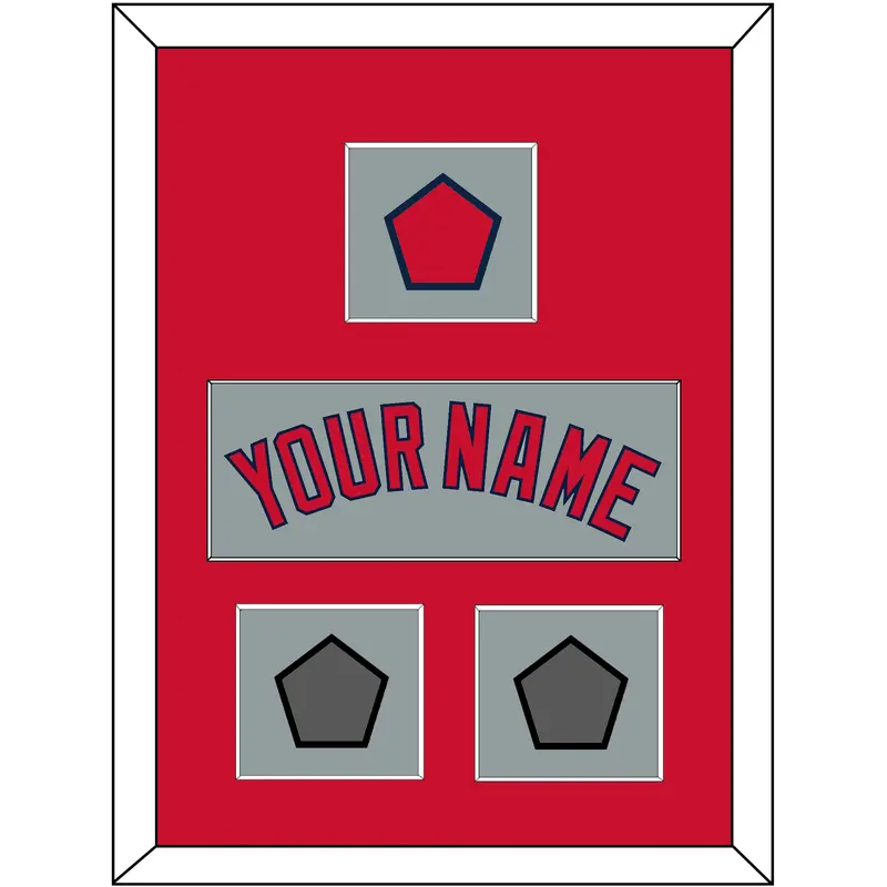 Boston Name, Logo Patch & Two World Series Champions Patches - Road Gray - Single Mat 2