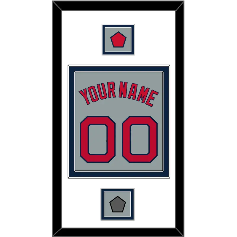 Boston Name, Number, Logo Patch & World Series Champions Patch - Road Gray - Double Mat 2
