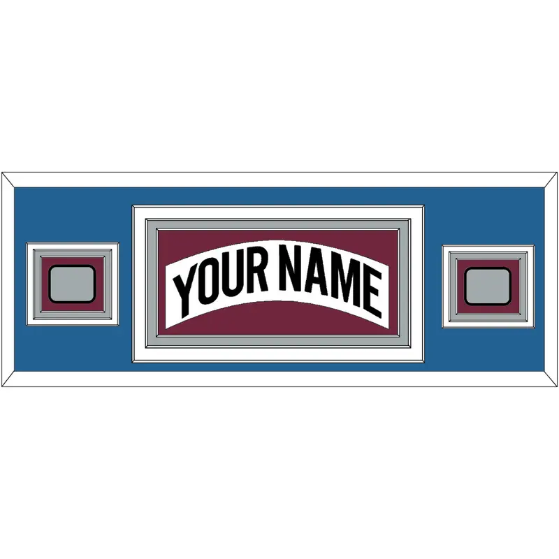 Colorado Nameplate & 2 Stanley Cup Finals Patches - Home White (1999-2001) - Triple Mat 8