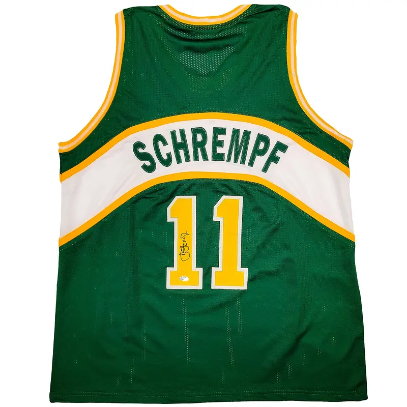 Detlef Schrempf Autographed Seattle (Green #11) Custom Jersey - MCS