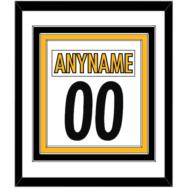 Pittsburgh Nameplate & Number (Back) Combined - Road White - Triple Mat 1