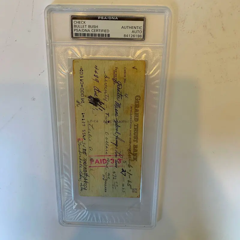 Rare Bullet Joe Bush Signed Check PSA DNA COA New York Yankees 1918 Red Sox