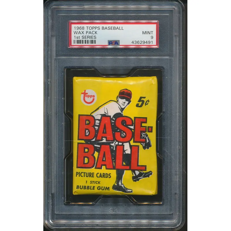 1968 Topps Baseball Unopened 1st Series Wax Pack PSA 9