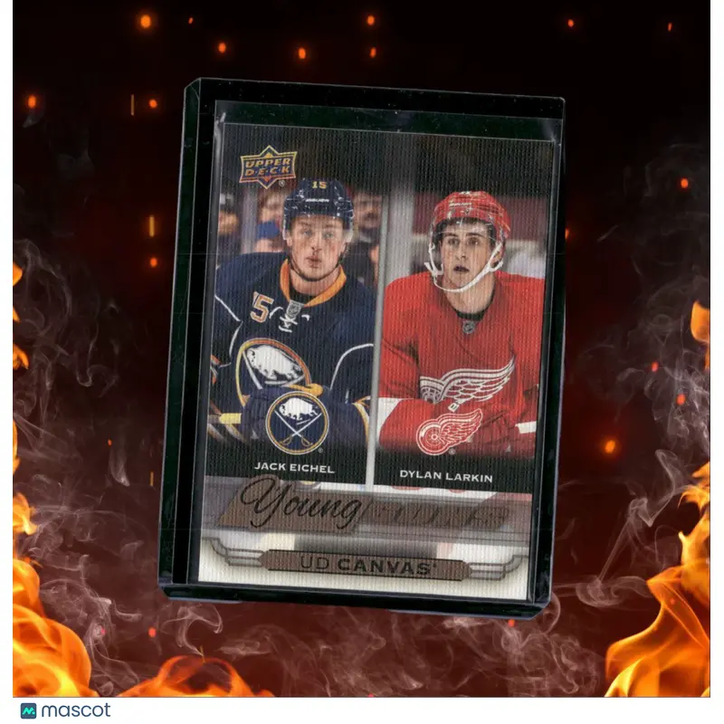2015-16 Upper Deck Jack Eichel / Dylan Larkin Canvas Young Guns Checklist Rookie