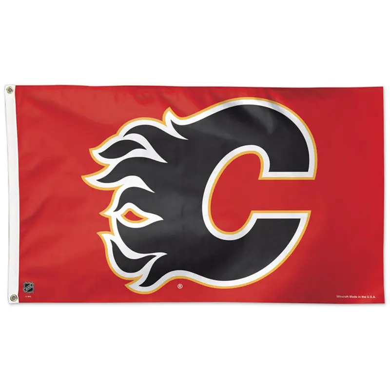 Calgary Flames Official NHL Hockey Team Logo Deluxe 3'x5' Flag - Wincraft Inc.