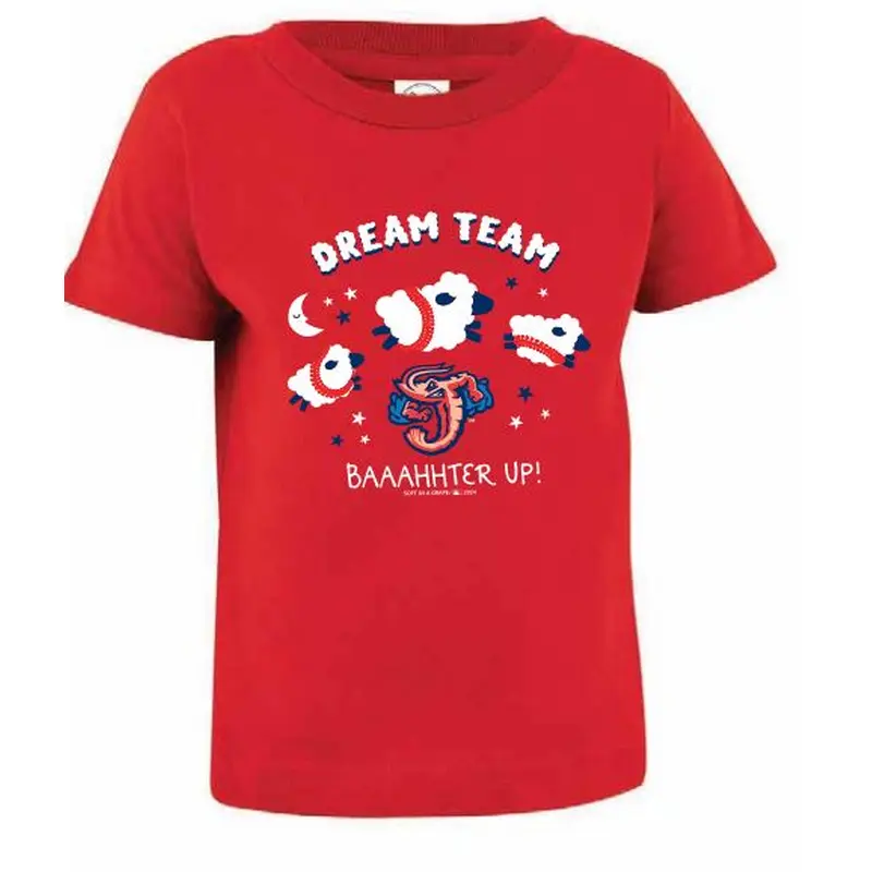 Jacksonville Jumbo Shrimp Soft As A Grape Red Dream Team Infant Tee