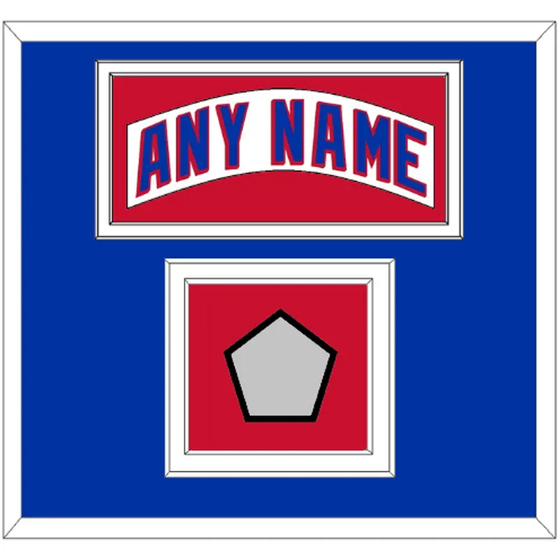 New York Nameplate & Stanley Cup Finals Patch - Home White (1990-2004) - Double Mat 2