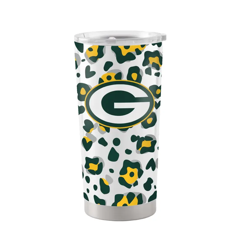 Green Bay Packers 20oz Leopard Stainless Steel Tumbler