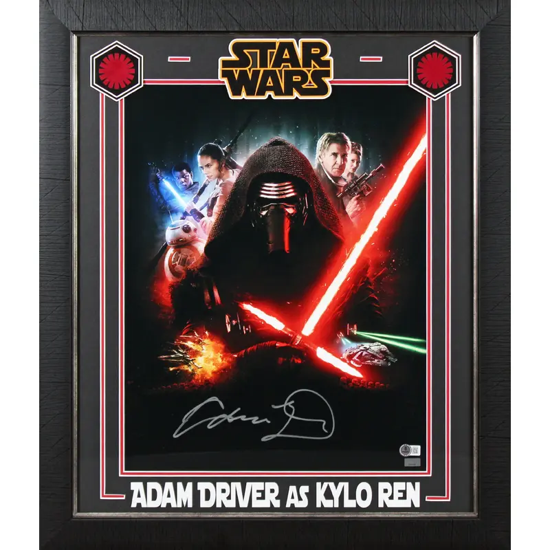 Adam Driver Star Wars The Force Awakens Authentic Signed 16x20 Framed Photo BAS