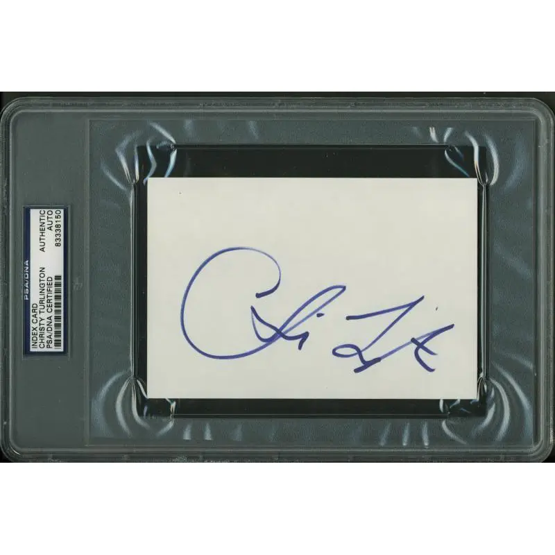 Christy Turlington Authentic Signed 4X6 Index Card Autographed PSA/DNA Slabbed