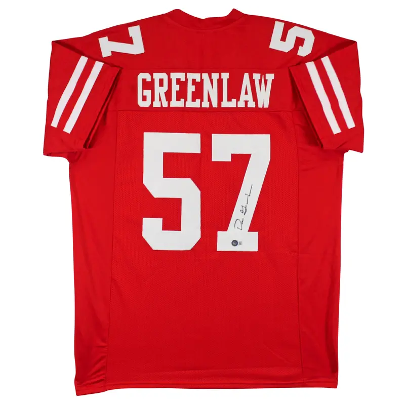 Dre Greenlaw Authentic Signed Red Pro Style Jersey BAS Witnessed 2
