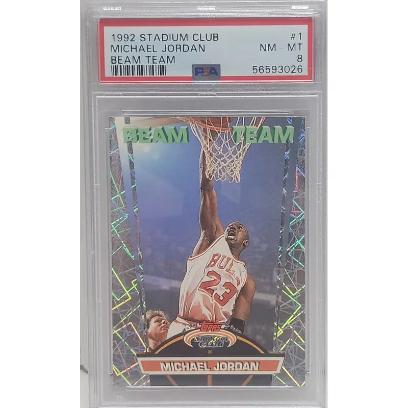 Michael Jordan 1992 Topps Staium Club Beam Team #1 PSA 8 Nm-Mint 3026