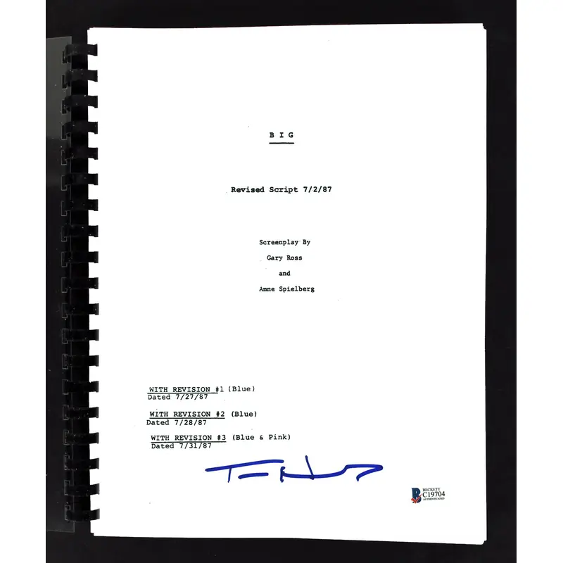 Tom Hanks Big Authentic Signed Replica Movie Script Autographed BAS #C19704