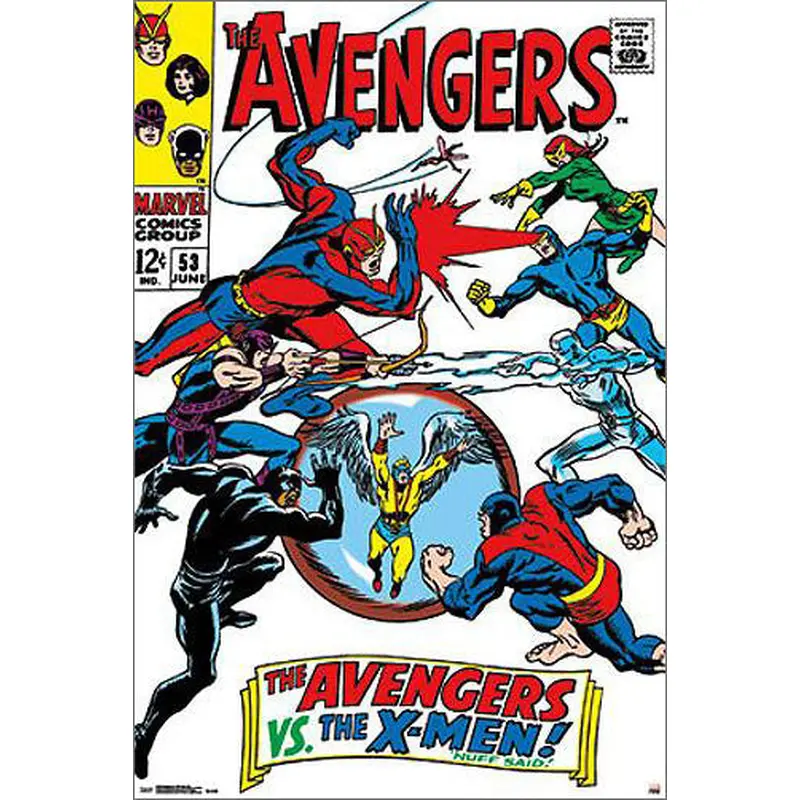 The Avengers #53 (June 1968) "Avengers vs. X-Men" 24x36 Cover Poster - Trends International