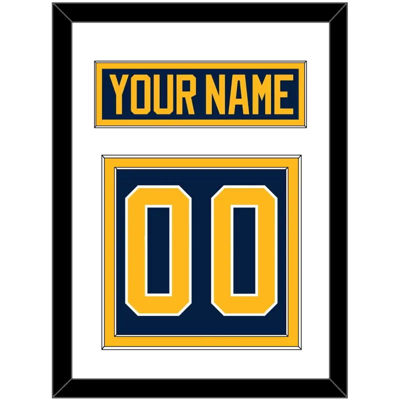 Buffalo Nameplate & Number (Back) - Home Blue (2010-2020) - Double Mat 1