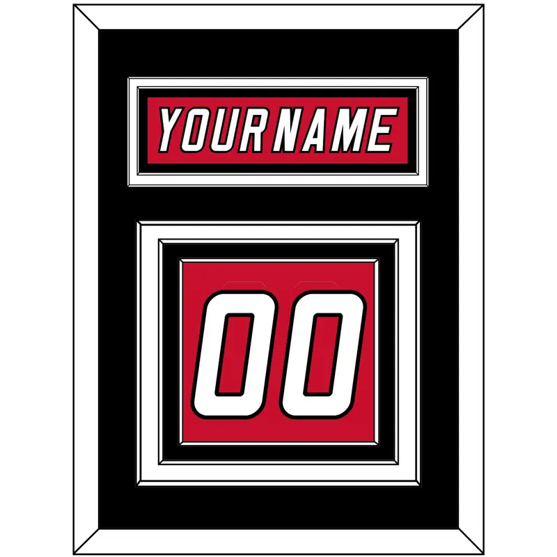 Carolina Nameplate & Number (Back) - Home Red (2007-2013) - Triple Mat 4