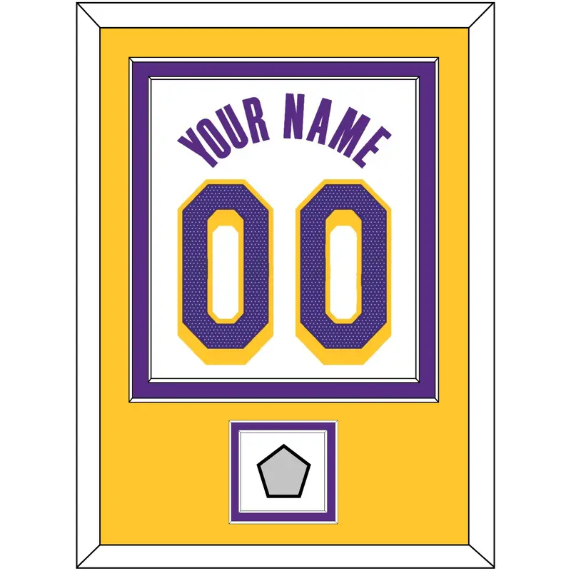 Los Angeles Name & Number With Trophy Patch - White Association - Double Mat 4