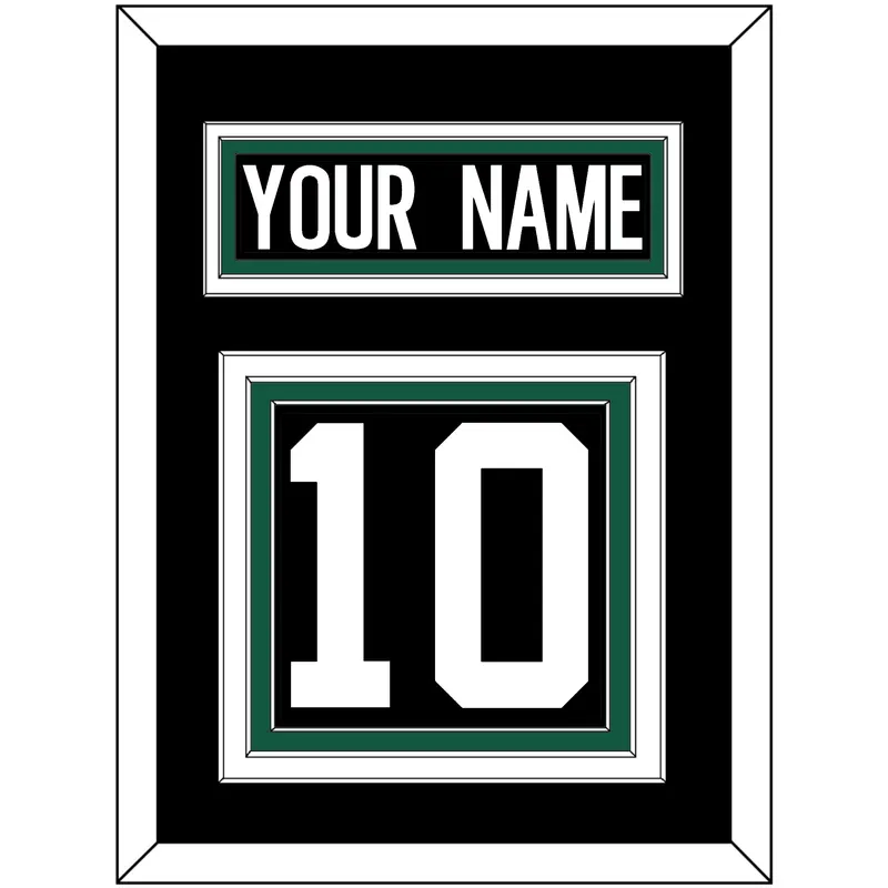 New York Nameplate & Number (Back) - Alternate Black - Triple Mat 2
