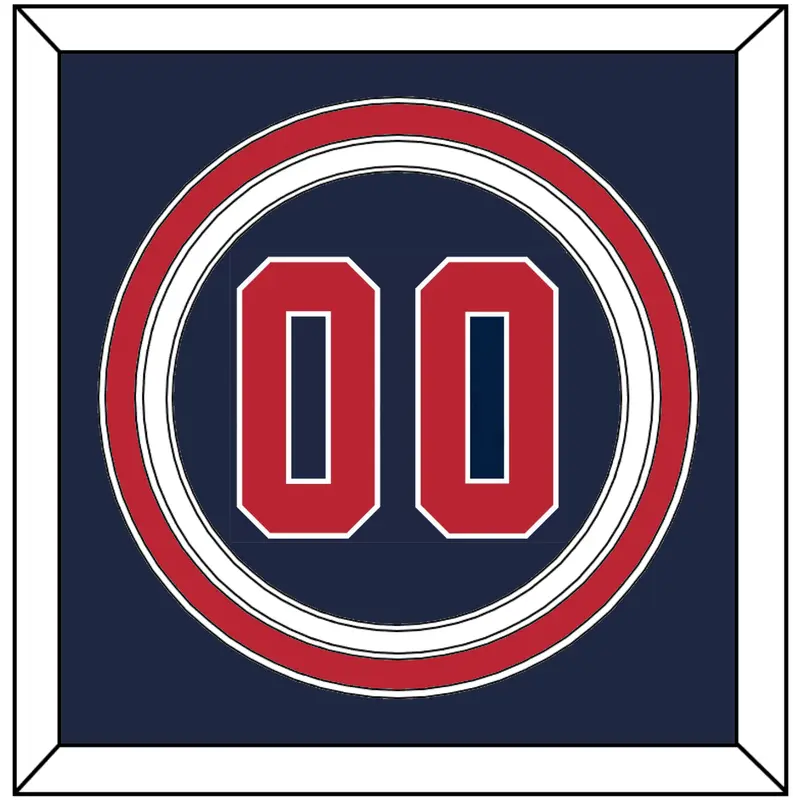 United States Baseball Number - 2020/2021 Olympics Alternate Blue - Triple Mat 2