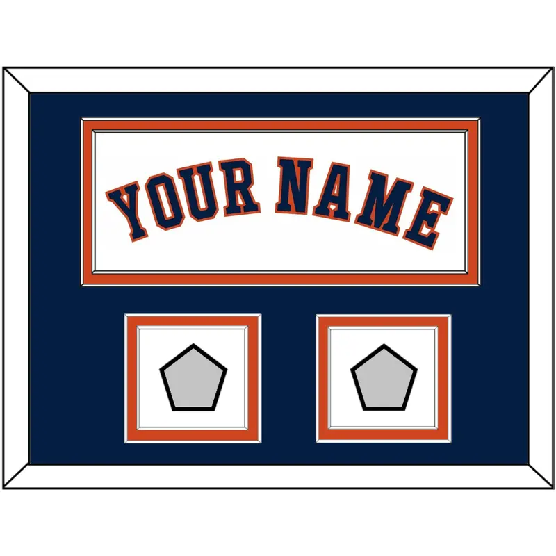 Houston Name & 2 World Series Jersey Patches - Home White - Double Mat 5