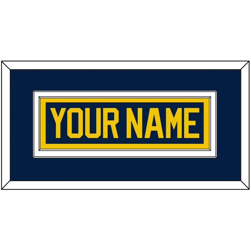Michigan Hockey Nameplate - Road Blue (2021-2023) - Double Mat 2