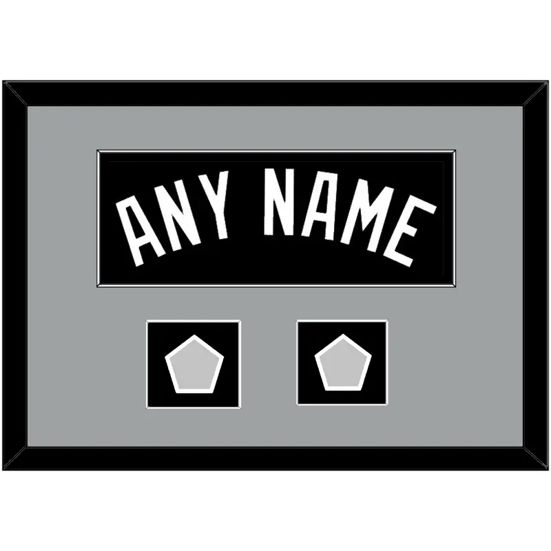 San Antonio Name With 2 Champions Trophy Patches - Road Black (1989-2002) - Single Mat 3