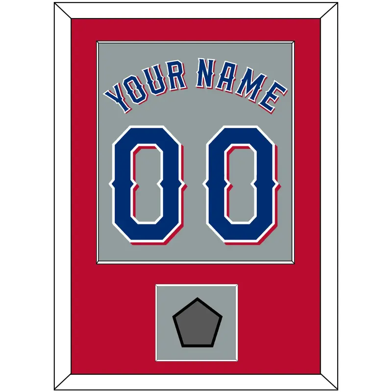 Texas Name & Number With World Series Champions Patch - Road Gray (2020-2023) - Single Mat 3