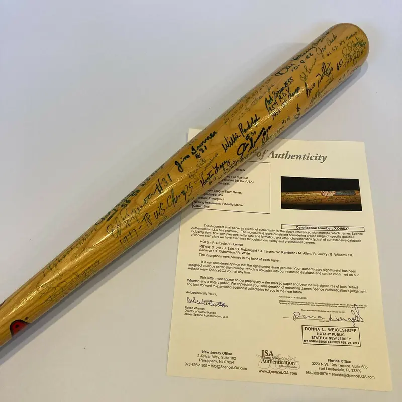 1950's New York Yankees Legends Multi Signed Baseball Bat 40+ Sigs JSA COA