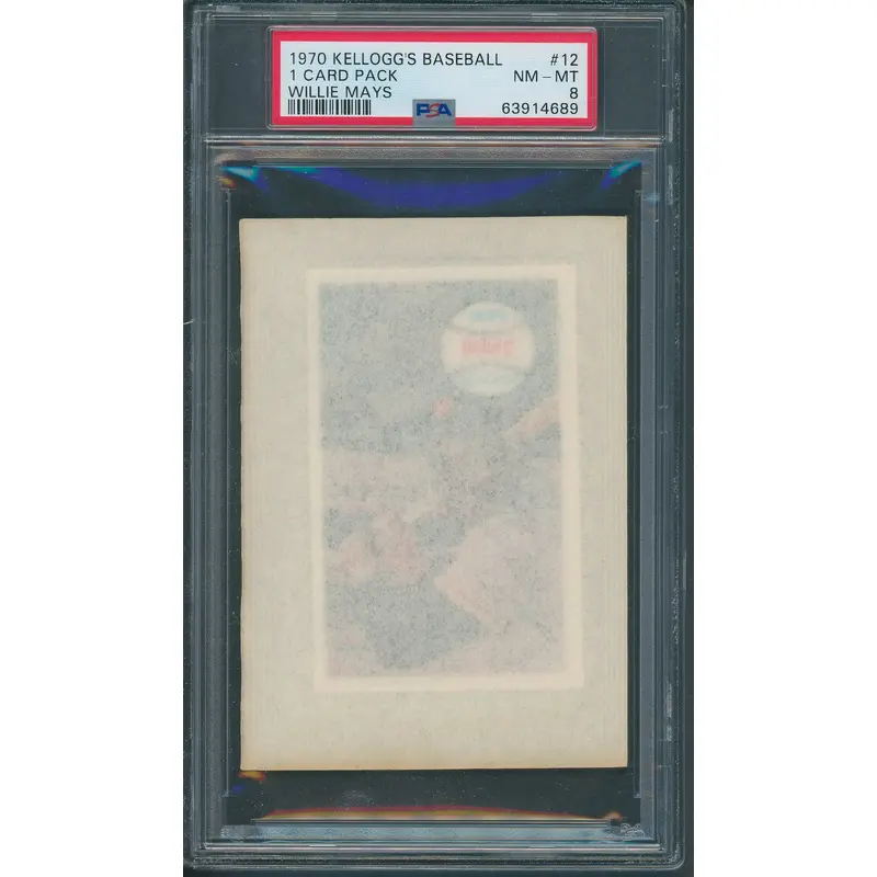 1970 Kellogg's Baseball Unopened Pack Willie Mays PSA 8