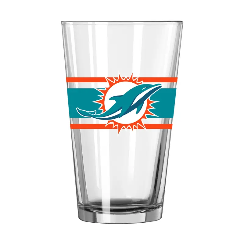 Miami Dolphins 16oz Stripe Pint Glass