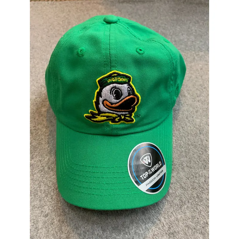 Bright Green Oregon Hat With Duck Logo