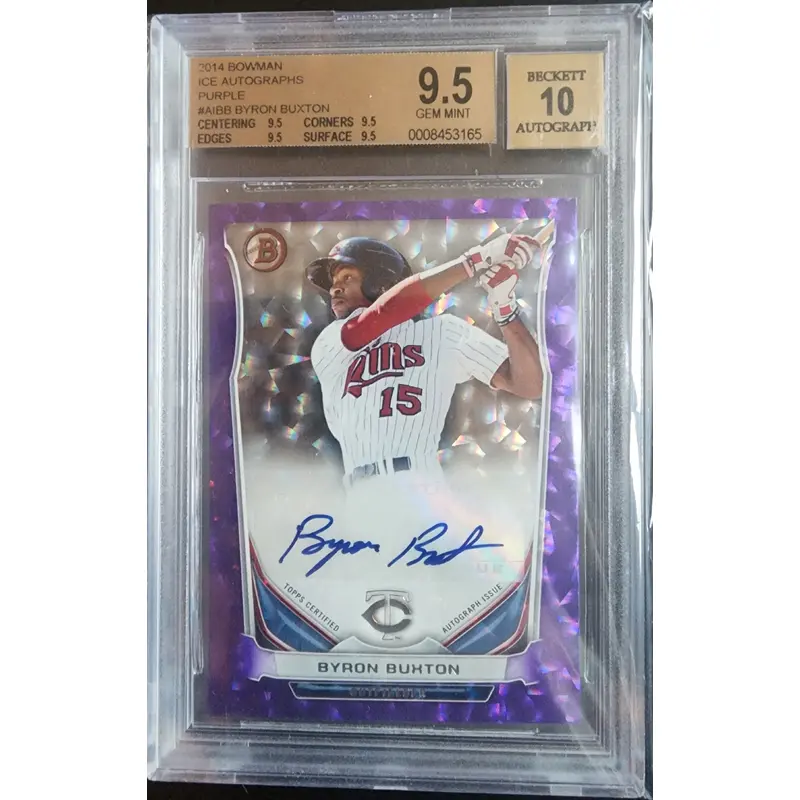 Byron Buxton 2014 Bowman Purple Ice Auto #8/10 BGS 9.5 Gem Mint 10 Auto