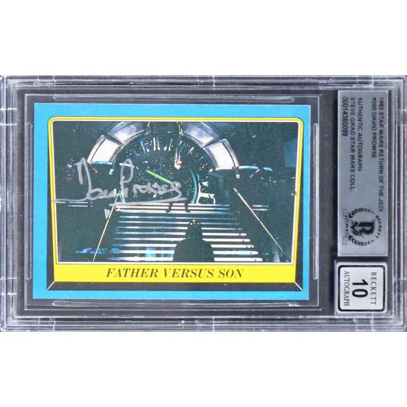 David Prowse Signed 1983 Star Wars Return of the Jedi #200 Card Auto 10 BAS Slab