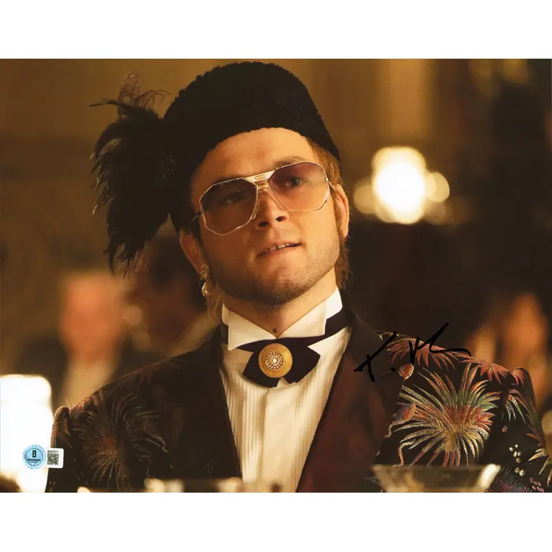 Taron Egerton Rocketman Authentic Signed 11x14 Horizontal Photo BAS #BS20571