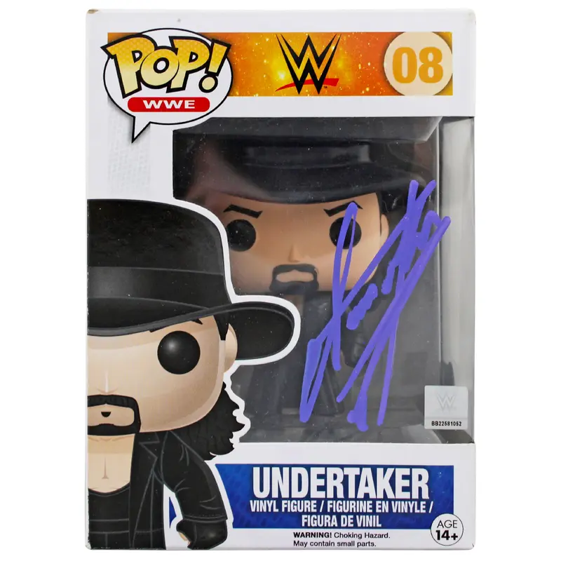 The Undertaker Authentic Signed #08 Pop! WWE Funko Pop Vinyl Figure BAS #AD77128