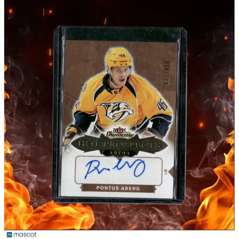 2016-17 Fleer Showcase Pontus Aberg Hot Prospects Rookie Auto 022/499 #158