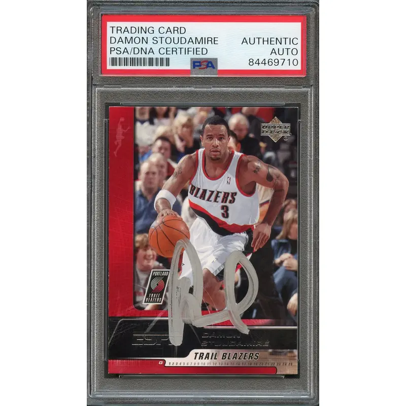 2005-06 Upper Deck ESPN #70 Damon Stoudamire Signed Card AUTO PSA Slabbed