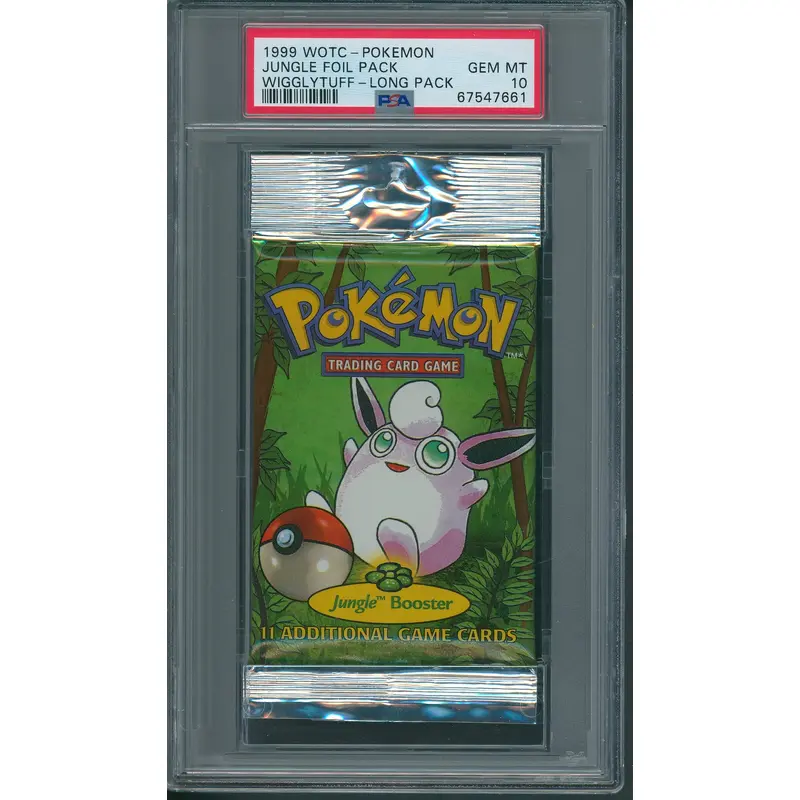 1999 WOTC Pokemon Jungle Unopened Foil Long Pack Wigglytuff PSA 10 *7661