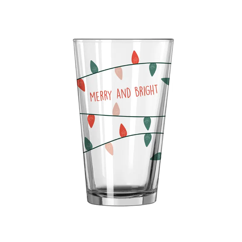 Christmas Merry and Bright 16oz Pint Glass