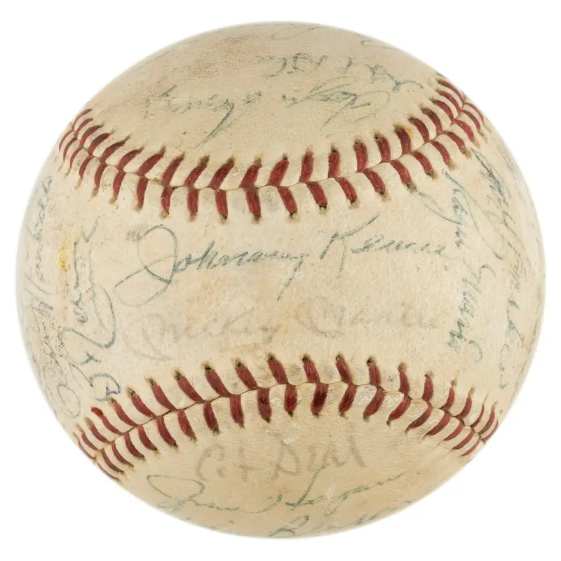 Mickey Mantle & Roger Maris 1965 New York Yankees Team Signed Baseball PSA DNA