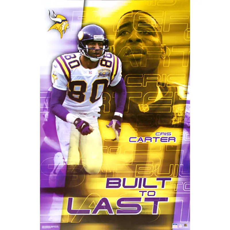 Cris Carter "Built to Last" Minnesota Vikings Vintage Poster - Starline 2001