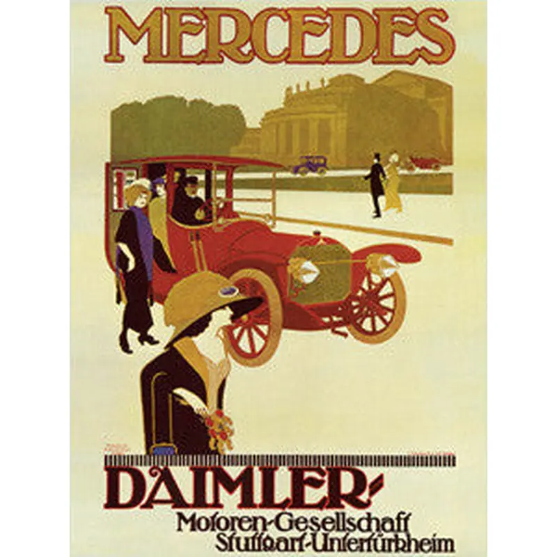Mercedes 1914 Vintage Ad Poster Reprint - Eurographics