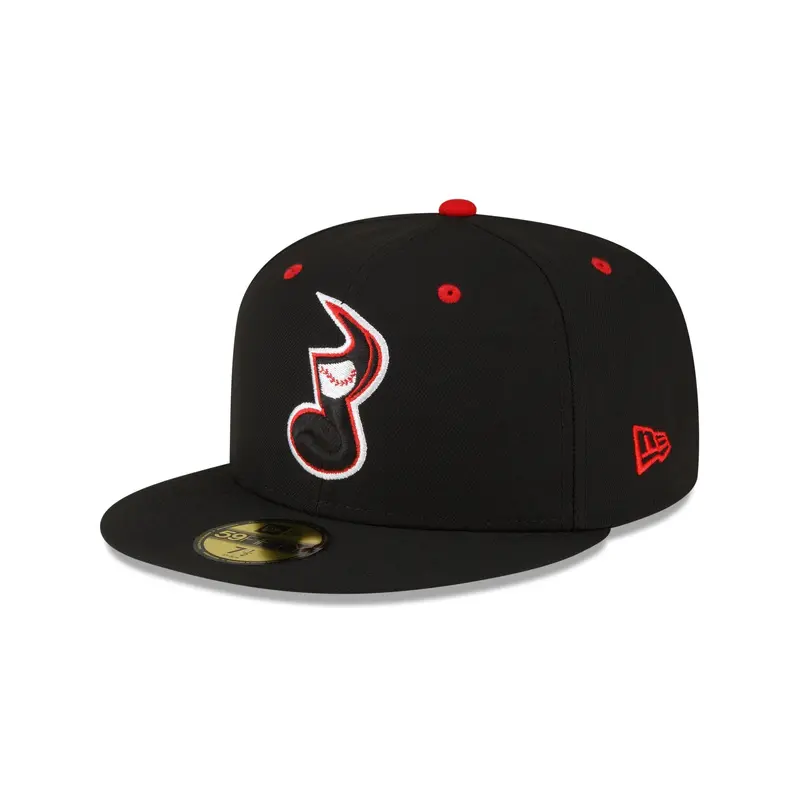 Nashville Sounds New Era 59FIFTY Black Note Logo Hat